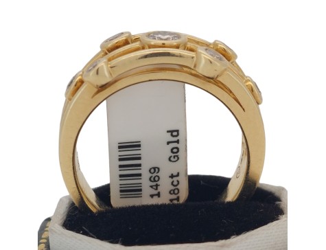 Diamond Scatter RainDance Bubble Ring 18ct Yellow Gold 