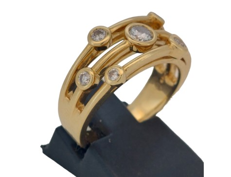 Diamond Scatter RainDance Bubble Ring 18ct Yellow Gold 