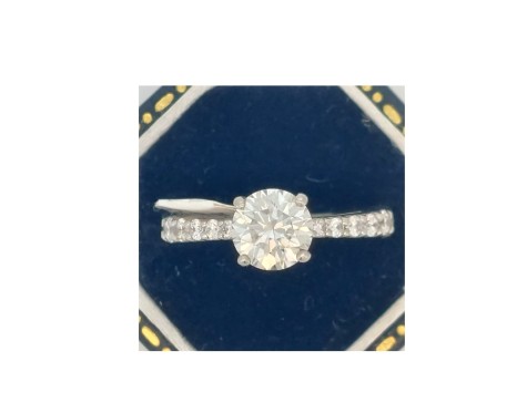 Diamond Solitaire Ring Platinum 1.11ct Brilliant Cut