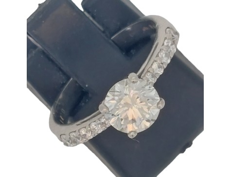 Diamond Solitaire Ring Platinum 1.11ct Brilliant Cut