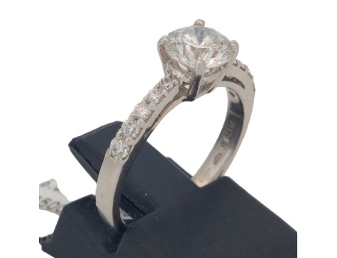 Diamond Solitaire Ring Platinum 1.11ct Brilliant Cut