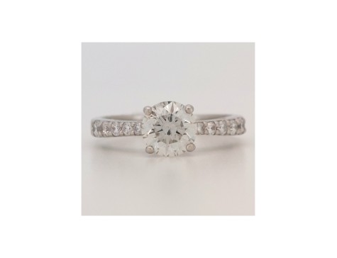 Diamond Solitaire Ring Platinum 1.11ct Brilliant Cut