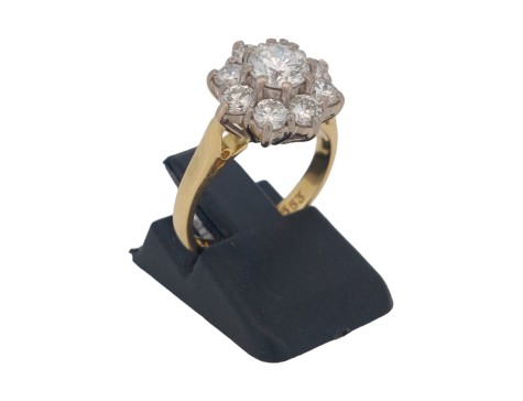 Superb Vintage Diamond Cluster Ring F-G Colour VS Clarity 1.50ct