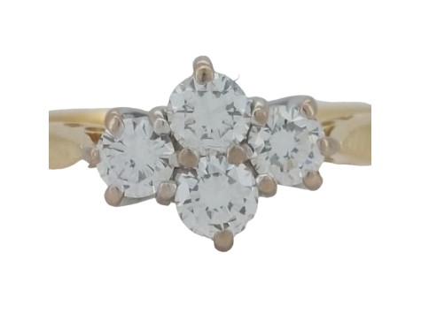 Diamond Four stone Cluster Ring 18ct Yellow Gold F-G Colour VS Clarity 0.50ct