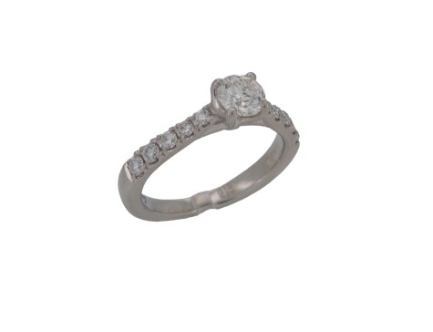 Brilliant Cut Diamond Solitaire Ring Gia Certified H/Si Platinum 0.65ct