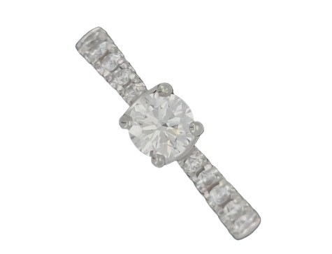 Brilliant Cut Diamond Solitaire Ring Gia Certified H/Si Platinum 0.65ct