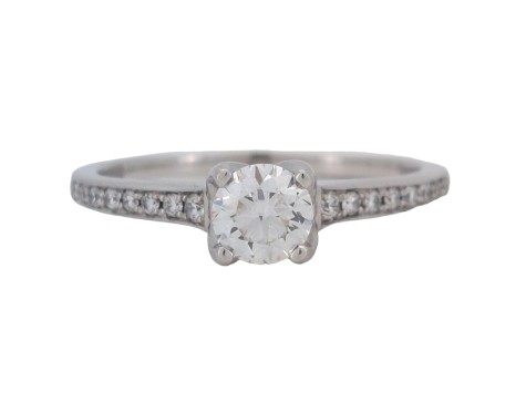 Canadian Maple Leaf Diamond Solitaire Ring Certified G Colour Vs1 Clarity 0.62ct