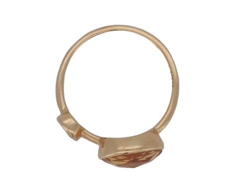 Designer Rei London Stacking Dress Ring 18ct Gold Citrine Diamond