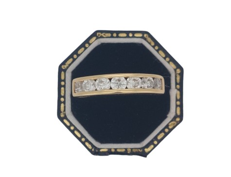 Channel Set Seven Stone DIamond Eternity Ring F-G Colour 1.00ct 18ct Yellow Gold 