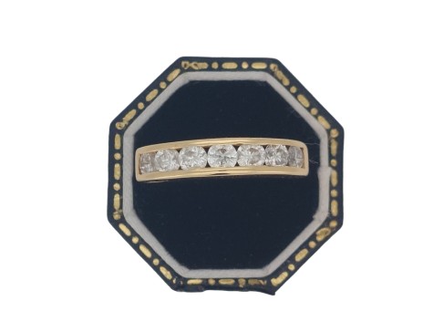 Channel Set Seven Stone DIamond Eternity Ring F-G Colour 1.00ct 18ct Yellow Gold 