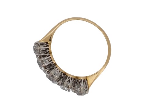 Fine Victorian Graduated Five Stone Diamond Eternity Ring 18ct Yellow Gold 2.00ct Platinum 