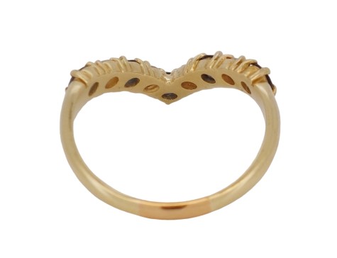 Sapphire & Diamond Wishbone Eternity Ring 18ct Yellow Gold