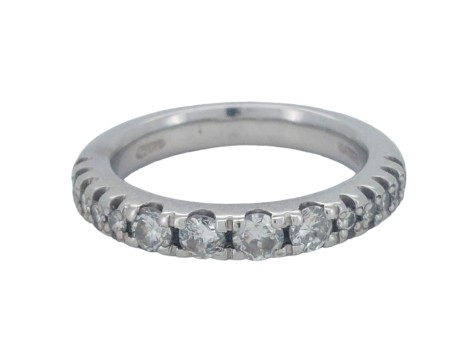 Bespoke 18ct White Gold Graduated Diamond Band Eternity Wedding