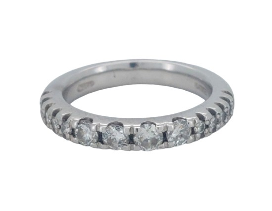 Bespoke 18ct White Gold Graduated Diamond Band Eternity Wedding