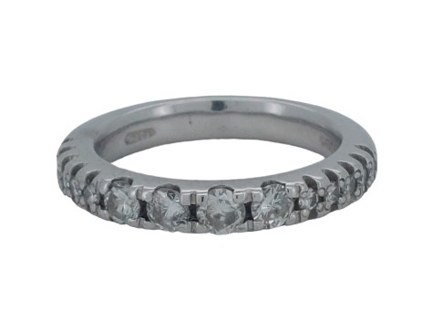 Bespoke 18ct White Gold Graduated Diamond Band Eternity Wedding