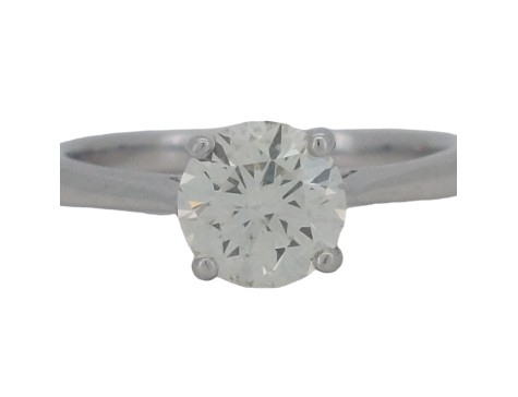 Brilliant Cut Diamond Solitaire Ring 18ct White Gold 1.00ct H-I Si