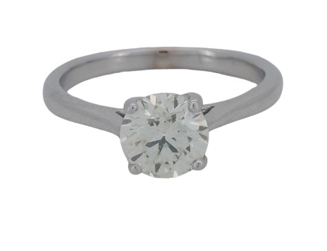 Brilliant Cut Diamond Solitaire Ring 18ct White Gold 1.00ct H-I Si