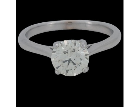 Brilliant Cut Diamond Solitaire Ring 18ct White Gold 1.00ct H-I Si