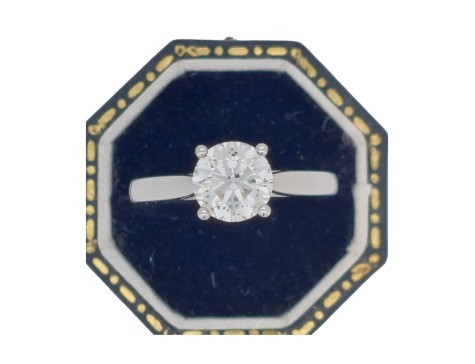 Exceptional Diamond Solitaire Ring 1.23ct E Colour Si Clarity Platinum Brilliant Cut