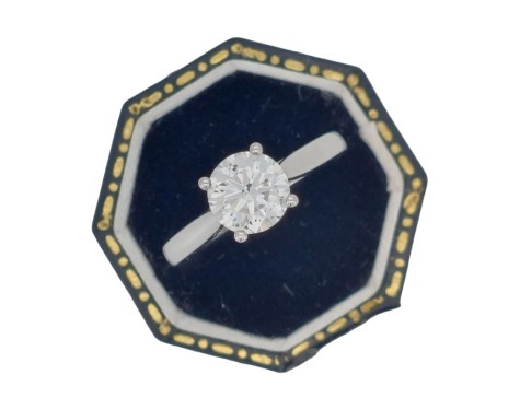 Exceptional Diamond Solitaire Ring 1.23ct E Colour Si Clarity Platinum Brilliant Cut