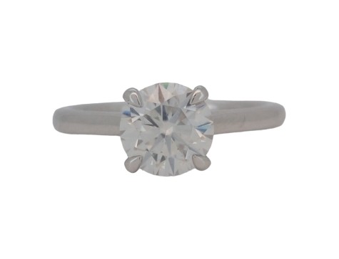 Brilliant Cut Moissanite Solitaire Ring Platinum 2.00ct