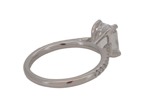 Exceptional Certified Emerald Cut Diamond Solitaire Ring 1.99ct E Colour Vs2 Clarity Platinum 