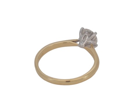 Brilliant Cut Moissanite Solitaire  Ring 18ct Yellow Gold 