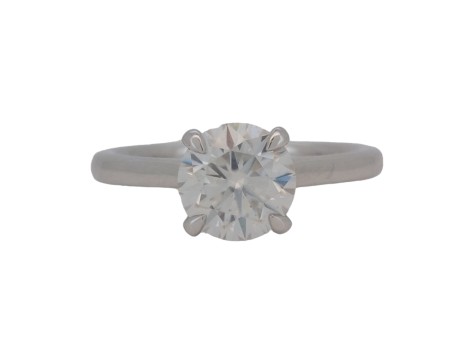 Brilliant Cut Moissanite Solitaire Ring 18ct White Gold 1.50ct