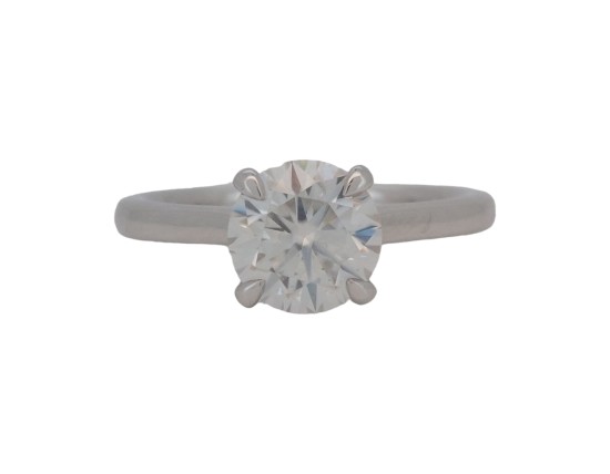 Brilliant Cut Moissanite Solitaire Ring 18ct White Gold 1.50ct