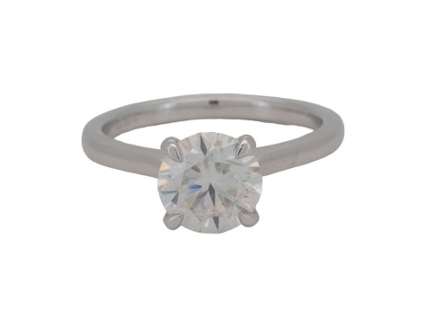 Brilliant Cut Moissanite Solitaire Ring 18ct White Gold 1.50ct