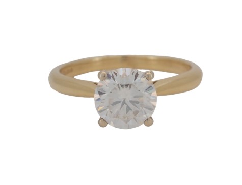 Brilliant Cut Moissanite Solitaire Ring 1.50ct 18ct Yellow Gold