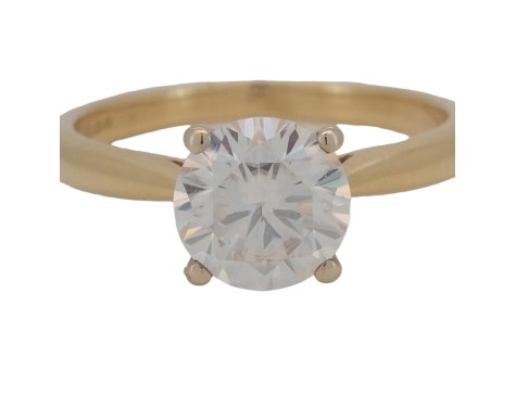 Brilliant Cut Moissanite Solitaire Ring 1.50ct 18ct Yellow Gold