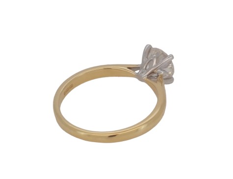 Brilliant Cut Moissanite Solitaire Ring 1.00ct 18ct Yellow Gold