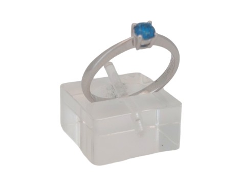 Brilliant Cut Blue Diamond Solitaire Ring 0.25ct 18ct White Gold 