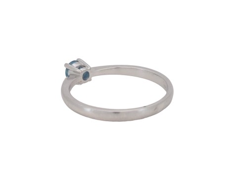 Brilliant Cut Blue Diamond Solitaire Ring 0.25ct 18ct White Gold 