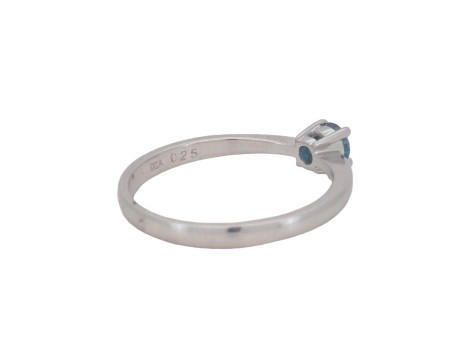 Brilliant Cut Blue Diamond Solitaire Ring 0.25ct 18ct White Gold 