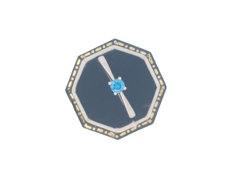 Brilliant Cut Blue Diamond Solitaire Ring 0.25ct 18ct White Gold 