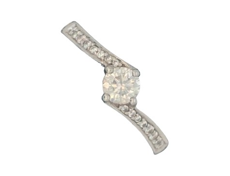 Brilliant Cut Diamond Solitaire Twist Ring Platinum 0.53ct F-G Colour Si Clarity Stephen Tyler London 