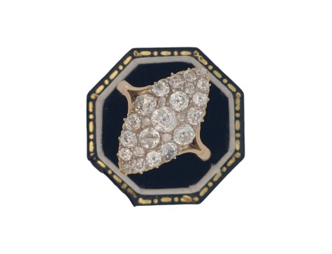 Antique Belle Epoque Navette Marquise Diamond Cluster Ring 18ct Gold 2.50ct