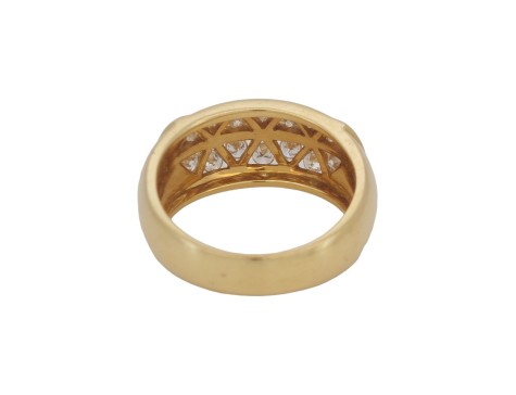 Beautiful Diamond Double Row Bombe Dress Ring 18ct Gold