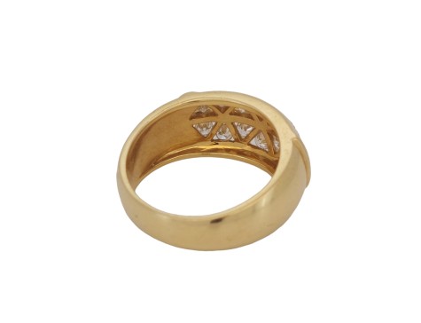 Beautiful Diamond Double Row Bombe Dress Ring 18ct Gold