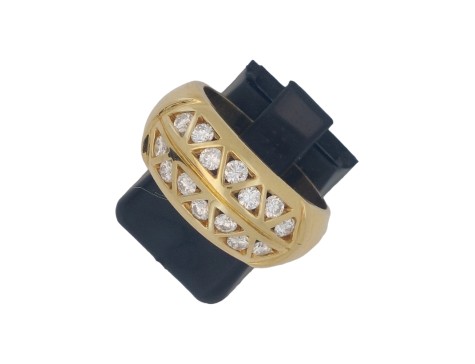 Beautiful Diamond Double Row Bombe Dress Ring 18ct Gold