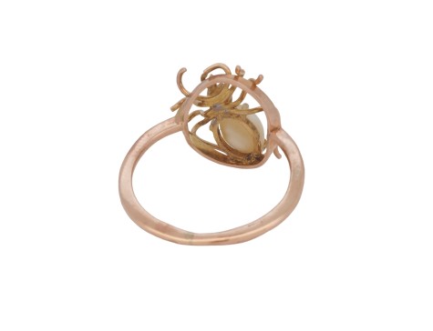 VIctorian Antique Pearl Set Spider Dress Ring 9ct Rose Gold