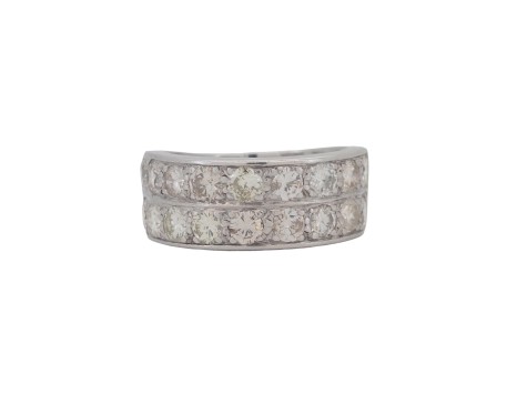 Vintage Double Row Diamond Eternity Band Ring 18ct & Platinum 3.00ct Channel Set