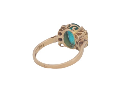 Vintage Oval Cut Emerald & Diamond Dress Cluster Ring 18ct Yellow Gold 2.25ct