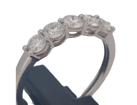 Diamond Curved Five Stone Eternity Ring 1ct Brilliant Cut Platinum 