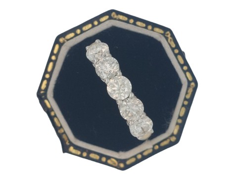 Diamond Five Stone Claw Set Eternity Ring 18ct Gold 1.58ct
