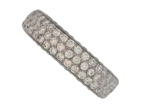 Diamond Triple Row Pave Set 18ct White Gold Encrusted Eternity Band Ring