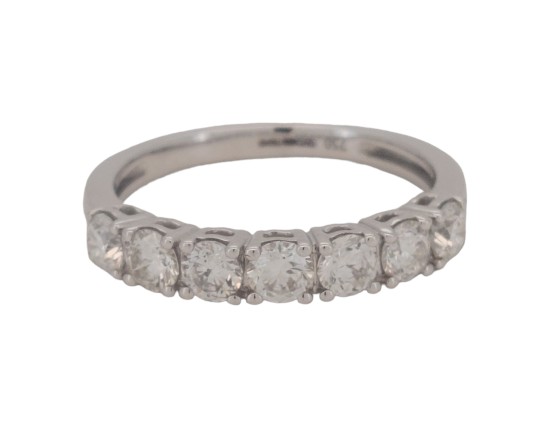 Diamond Seven Stone Eternity Ring 1.50ct 18ct White Gold Brilliant Cut