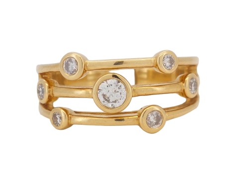 Diamond Scatter RainDance Bubble Ring 18ct Yellow Gold 